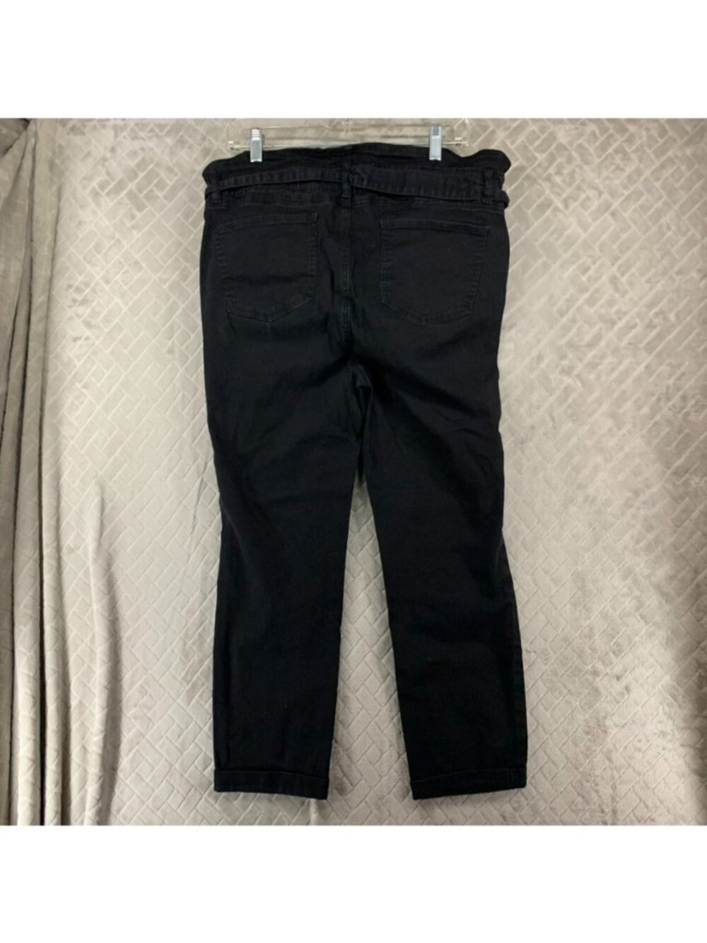 Almost Famous Jeans Womens XL Black Skinny Ankle Paper Bag High Rise Stretch - Picture 7 of 10